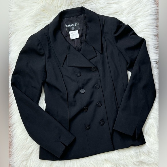 Chanel Single Breasted Jacket Black 01P 191228 Spring 2001 - Picture 2 of 8